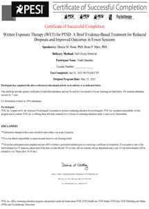 Written Exposure Therapy (WET) for PTSD Vitalii Mamitko